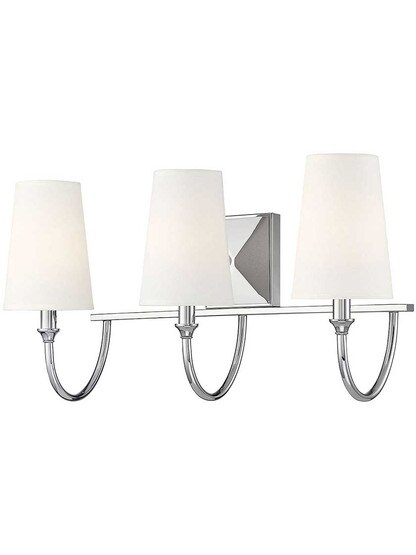 Cameron 3 Light Bath in Polished Nickel.